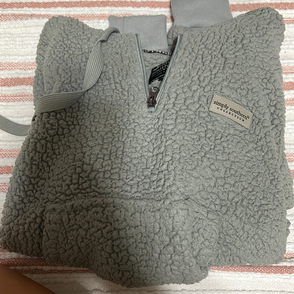 Grey simply Southern half-zip hoodie